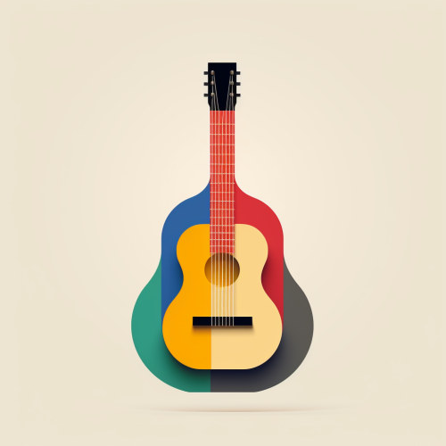 Minimal abstract guitar logo design