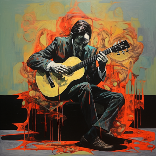 Francis Bacon's unique guitar mind style