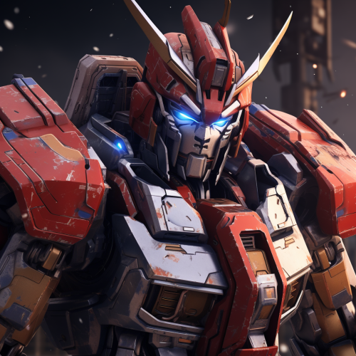 Spectacular Gundam vs. Optimus Prime battle