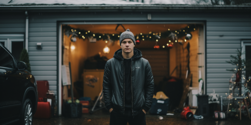 Guy in Christmas Night Vibe Garage