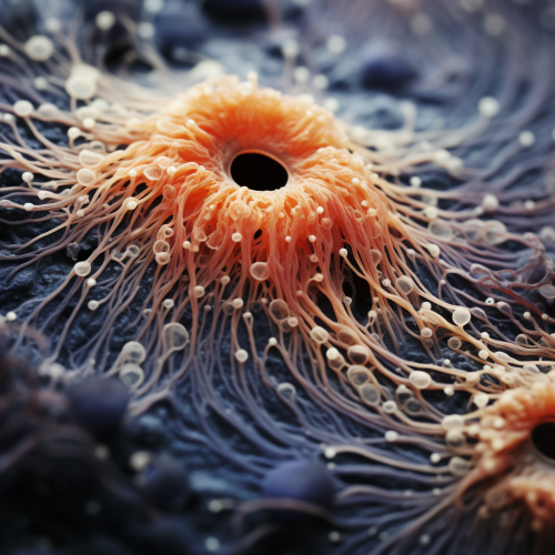 Hair follicle under microscope analysis