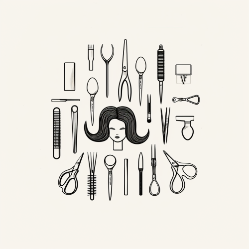 Hairdressing Tools Minimalist Vector Illustration