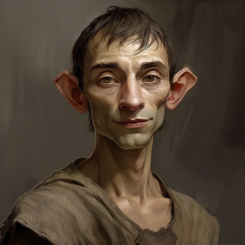 Image of a Lithe Half-Elf Male with Distinctive Nose