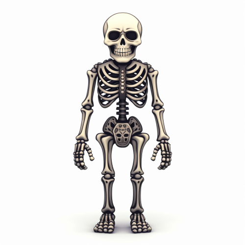 Halloween skeleton in black outline