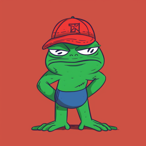 Hand-drawn equal symbol with Pepe Frog