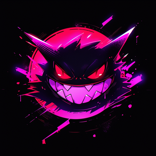 Hand drawn Gengar, Japanese demon