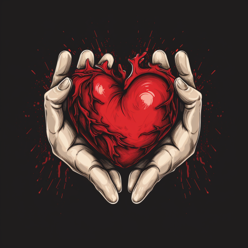 A person offering a heart
