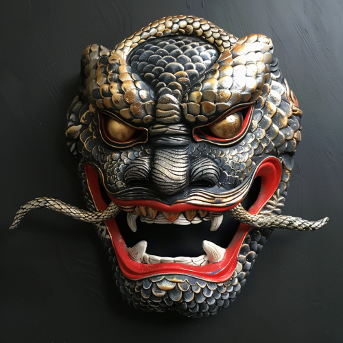 Japanese Hannya Mask with Snake