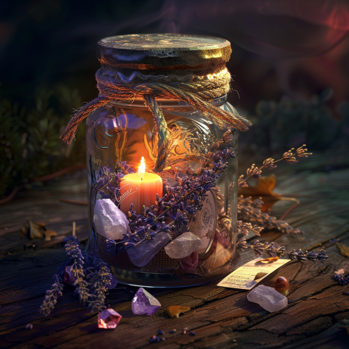 witchcraft spell jar candle witch