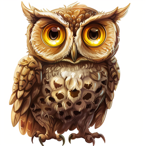 Cute Happy Owl Illustration