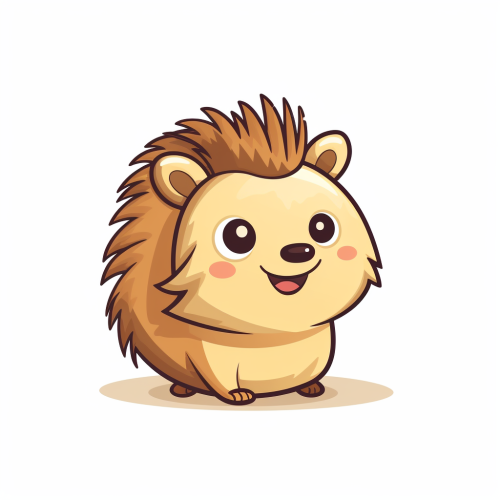 Cute happy hedgehog with rocket