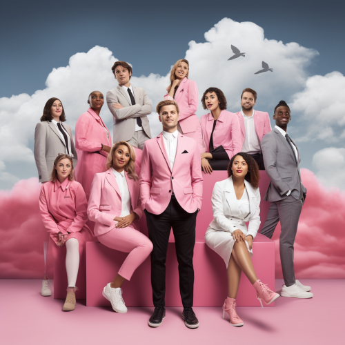 Group of Happy People on White Background