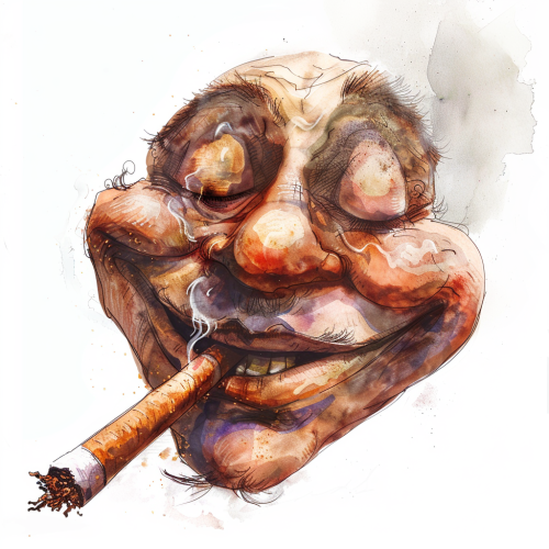 Happy rich cigarette illustration