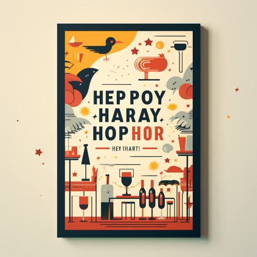 Happy Hour Event Bar with People Enjoying Drinks