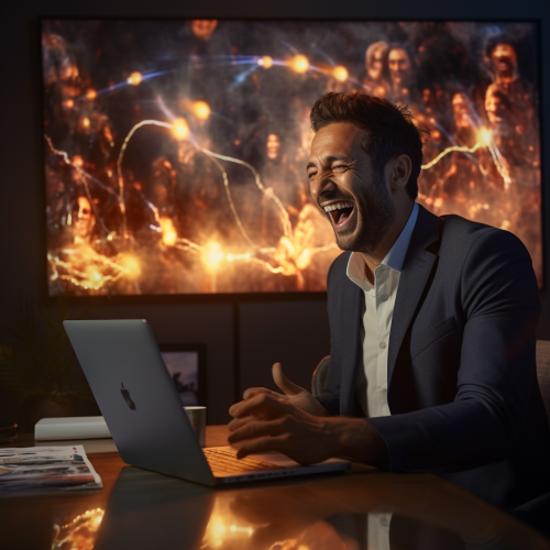 Smiling sales manager excelling in weekly meeting