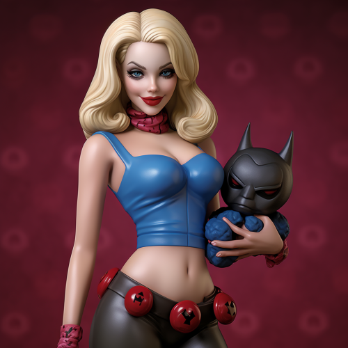 Harley Quinn Margot Robbie with Batman Costume Toy