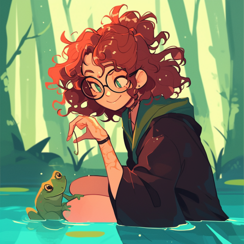 Harry Potter Girl Curly Hair Glasses