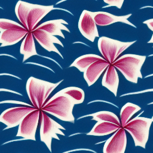 Hawaiian flowers with blue and pink pattern