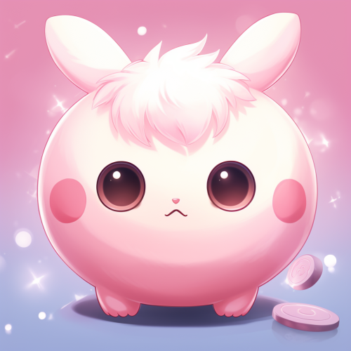 Cute chubby healing spirit with small eyes