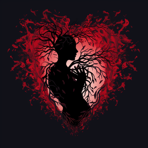 Vectorized heart silhouette illustration
