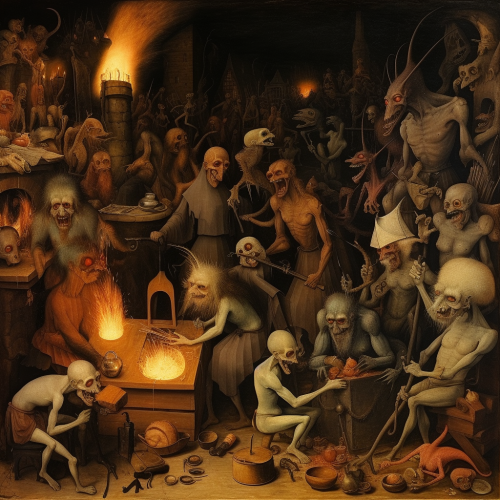 Sinister creatures in famous Bruegel painting Sinister creatures in famous Bruegel painting