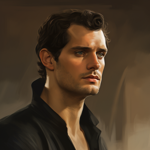 Hyperrealistic side face of Henry Cavill