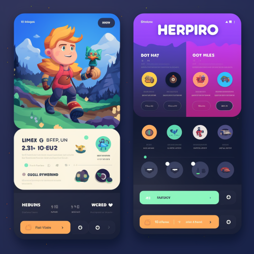Sleek and simple hero overview UI screen