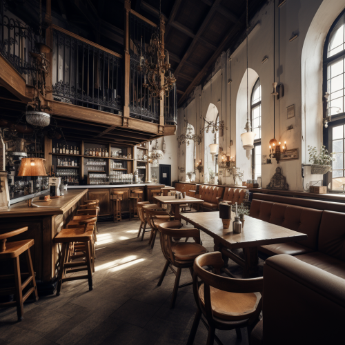 Charming hidden cafe with unique furniture