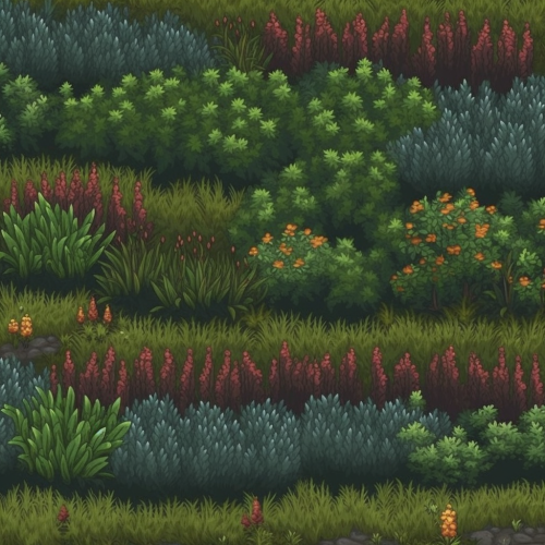 Pixel art high grass bush texture
