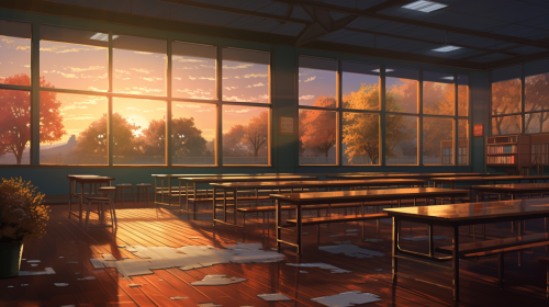 High School Classroom with Students and Teacher