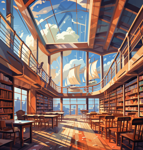 Noah's Ark-inspired library illustration Noah's Ark-inspired library illustration
