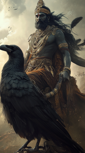 Shani Dev riding black crow