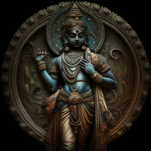 Beautiful Hindu Lord Krishna in Full Body