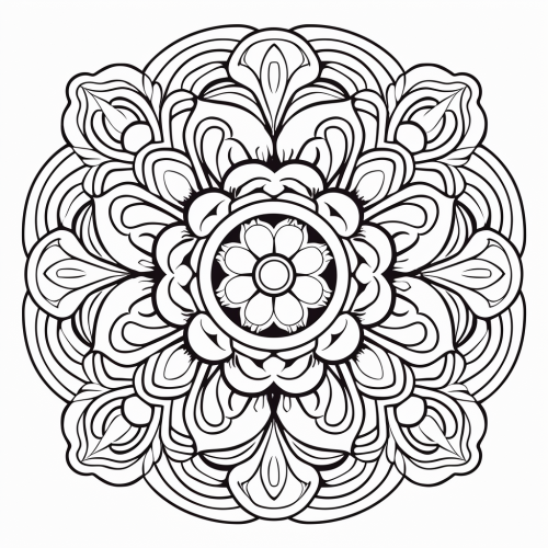 Hippie mandala coloring page design