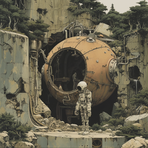 Humanoid figures trapped inside contrasting scale Humanoid figures trapped inside contrasting scale