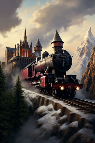 Disney-style Hogwarts Express graphic Disney-style Hogwarts Express graphic