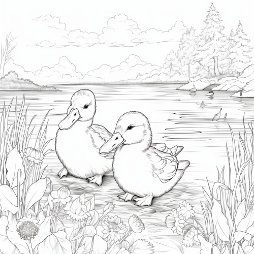 Cute bunnies enjoying a lovely lake day