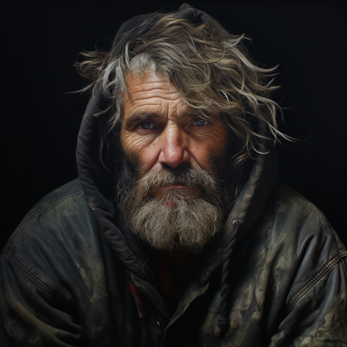 Hyperrealistic portraits of homeless men