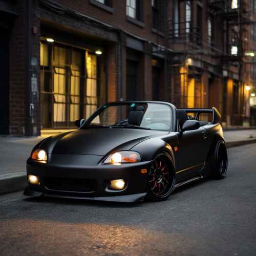 Custom Honda Del Sol in Satin Black