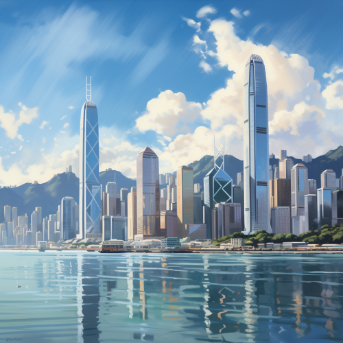 Beautiful Hong Kong Skyline in Morning Sun