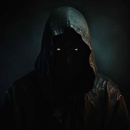 Dark silhouette with glowing eyes