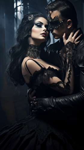 Beautiful horror Gothic woman body dance