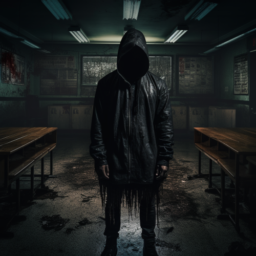 Horror Book Abandoned School Dark Man Smile Horror Book Abandoned School Dark Man Smile