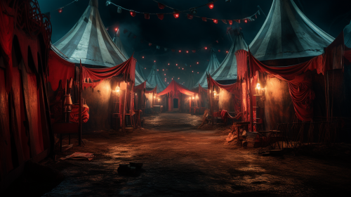 Spooky horror circus at the amusement park