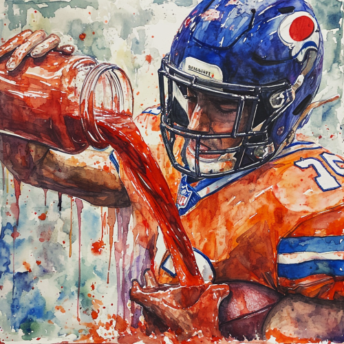 Eli Manning hot sauce pour