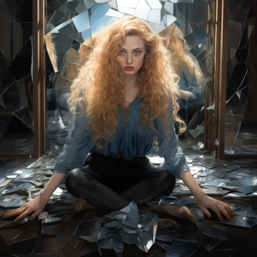 Beautiful Houri Angel with Thick Curly Long Hair