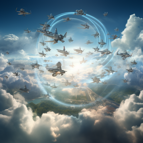 Visualization of Aircrafts Cycling Around Central Cloud Visualization of Aircrafts Cycling Around Central Cloud