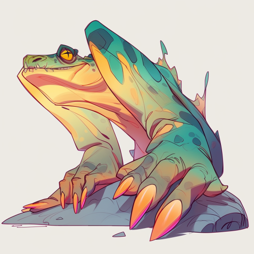 Huge lizard paw cartoon sketch