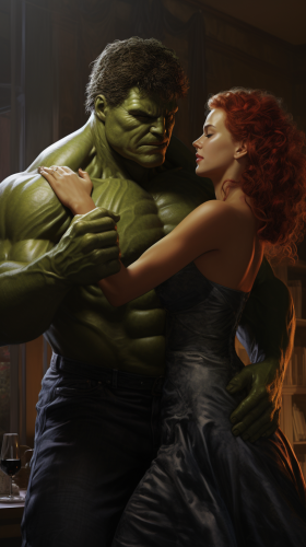 Hulk dancing with Black Widow