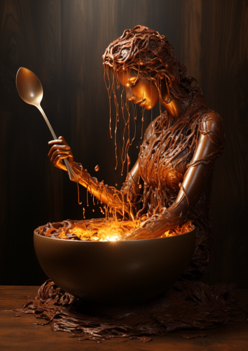 Artistic achievement serving spoon